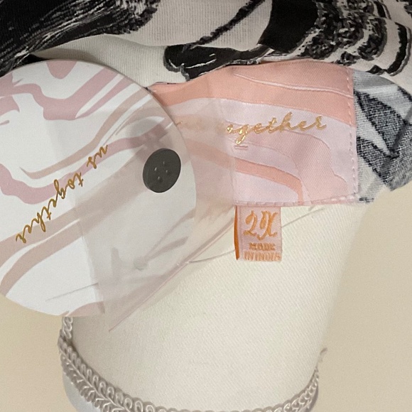 US Together Plus Empire Waist Dress Black/White/Floral Size 2X - Picture 6 of 14